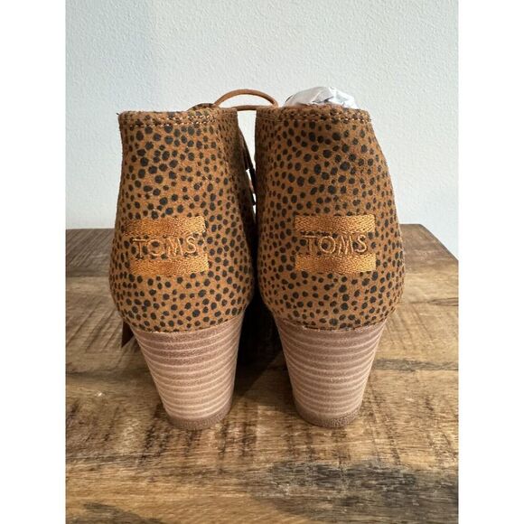 Toms Kala Desert Wedge Bootie Suede Leopard Cheetah Shoes Women's Size 6.5 Boots - Picture 7 of 8